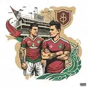 football stadium father and son fluminense champion liberators tattoo design idea