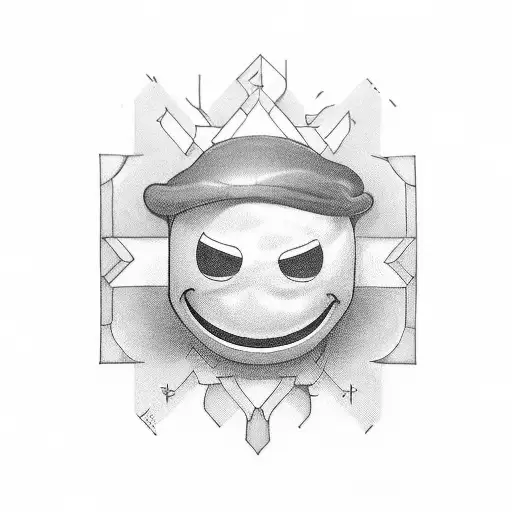 smiley with 2 sides. one good one bad. they should stay in contrast tattoo design idea