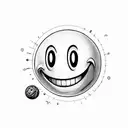 smiley with 2 sides. one good one bad. they should stay in contrast tattoo design idea