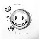 smiley with 2 sides. one good one bad. they should stay in contrast tattoo design idea