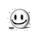 smiley with 2 sides. one good one bad. they should stay in contrast tattoo design idea