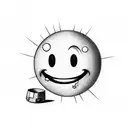 smiley with 2 sides. one good one bad. they should stay in contrast tattoo design idea