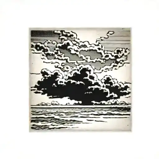 cloud filled sky, Ray of sunshine, blank Polaroid picture, IX.XXIV.MMXX, Elias   tattoo design idea