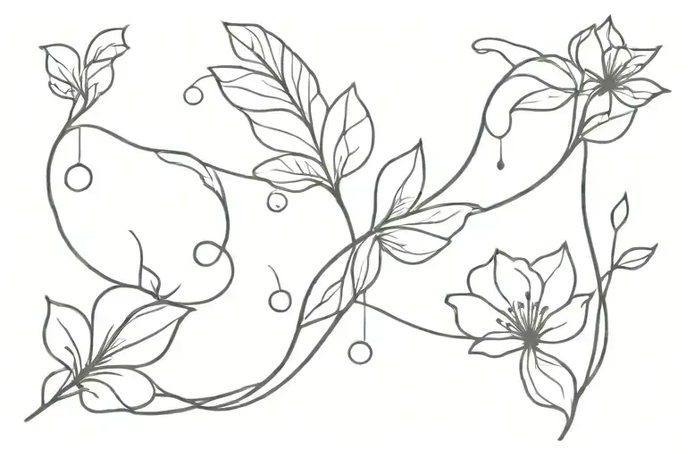 fine line art tattoo design idea