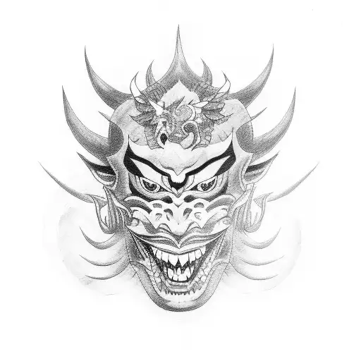 Hannya mask tattoo design idea