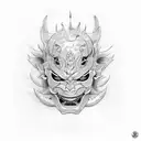 Hannya mask tattoo design idea