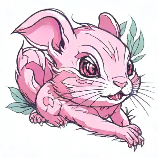 pink chipmunk, tattoo design idea