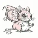 pink chipmunk tattoo design idea