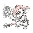 pink chipmunk tattoo design idea