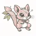 pink chipmunk tattoo design idea