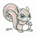 pink chipmunk tattoo design idea
