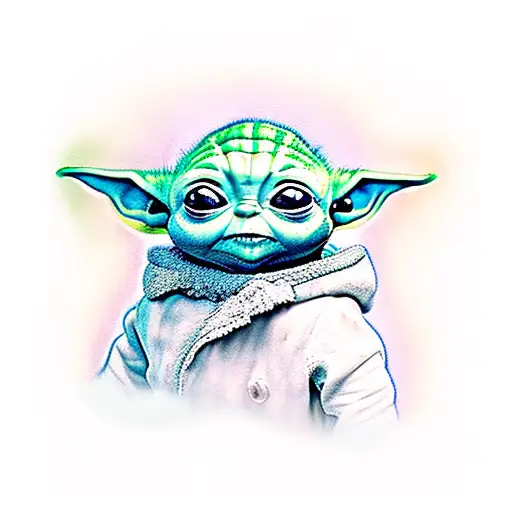 baby yoda tattoo design idea