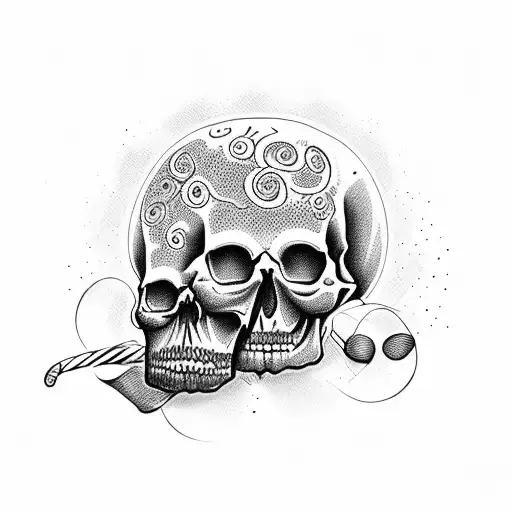 candy skull tattoo design idea