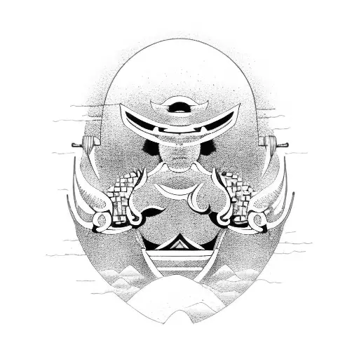 Samurai Zen Garden tattoo design idea