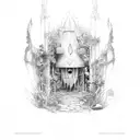 Warrior's Secret Garden tattoo design idea