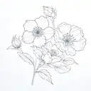 november and december birth flowers mixed together with stems tattoo design idea