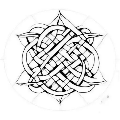 celtic knot with a green emerald for forarm tattoo design idea