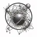 atom, neuron, proton, galaxy tattoo design idea