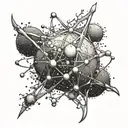 atom, neuron, proton, galaxy tattoo design idea