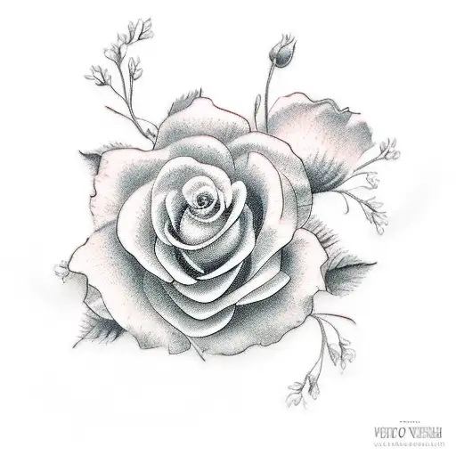 march october and july flowers tattoo design idea
