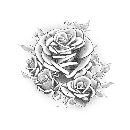 snake with roses tattoo design idea