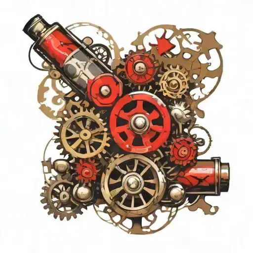 whistle with wheels in a steampunk style tattoo tattoo design idea