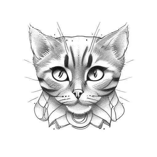 Simple Cat Doodle tattoo design idea