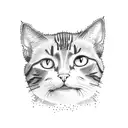 Simple Cat Line Doodle tattoo design idea