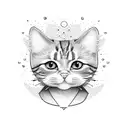 Simple Cat Line Doodle tattoo design idea