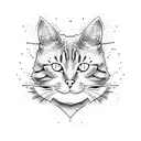 Simple Cat Line Doodle tattoo design idea