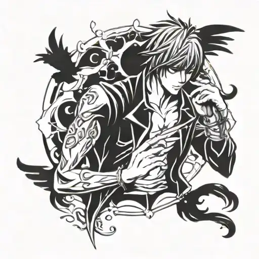 death note anime inspired tattoo tattoo design idea
