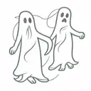 3 ghosts cute  tattoo design idea