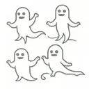 3 ghosts cute  tattoo design idea
