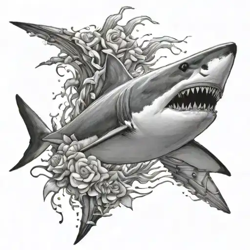 christian, sharks, royal tattoo design idea