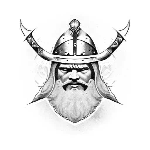 lonely viking warrior tattoo design idea