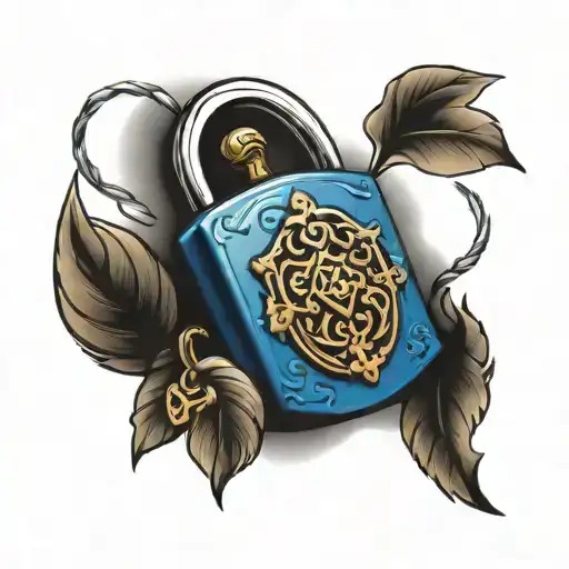 blue lock design tattoo design idea