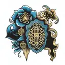 blue lock design tattoo design idea