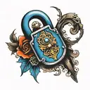 blue lock design tattoo design idea