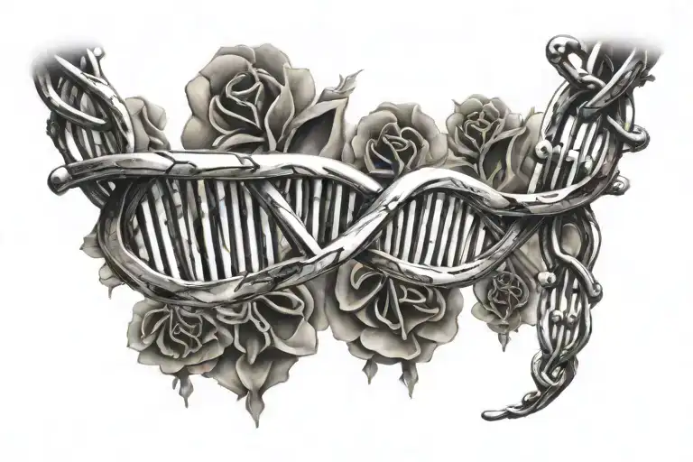 Dna chain tattoo design idea