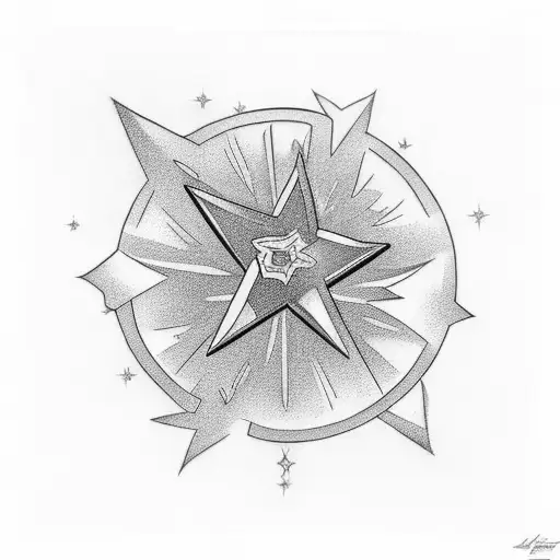 shooting star tattoos outline design