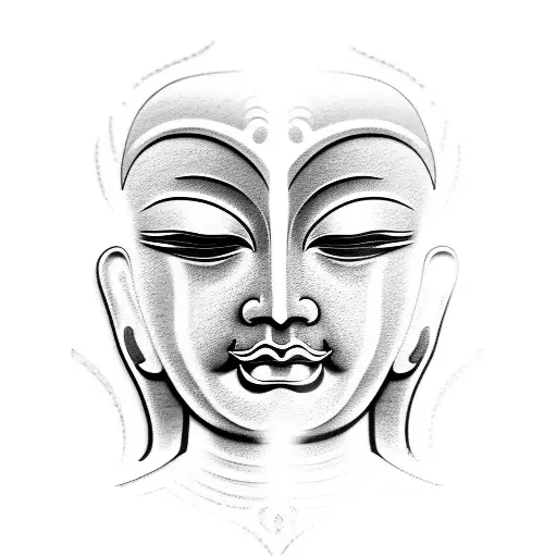 2 faced buddha in chaina tattoo design idea