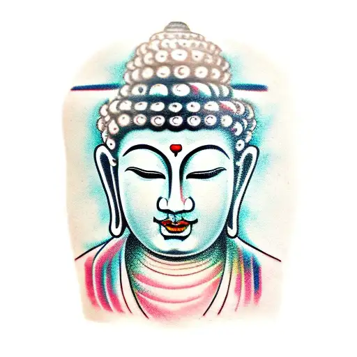 2 faced buddha in chaina tattoo design idea