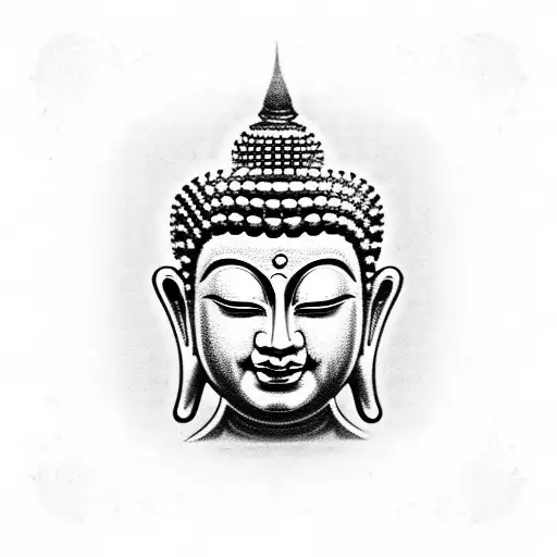 2 faced buddha in chains tattoo design idea