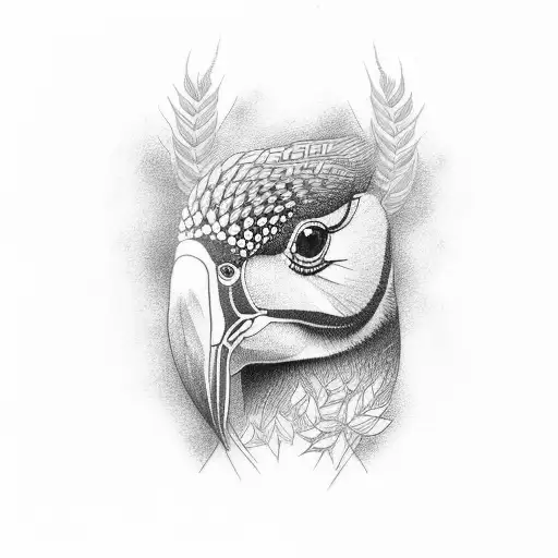 montana, pheasant, wheat, bear tattoo design idea