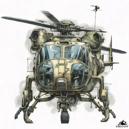 scorpion and helicopter mi-8  tattoo design idea