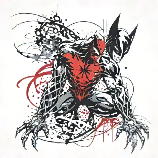 venom and wolverine tattoo design idea
