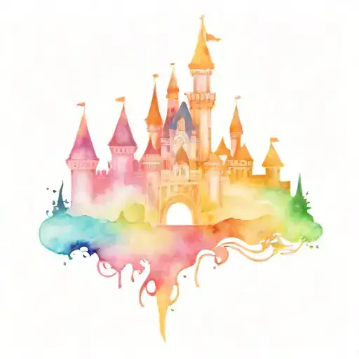 Disney castle tattoo design idea