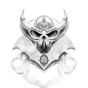 Espada atravesando casco gladiador tattoo design idea