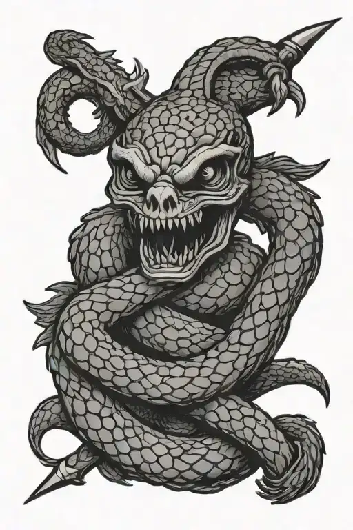 Russell viper stabbed by blackbeards patch tattoo design idea