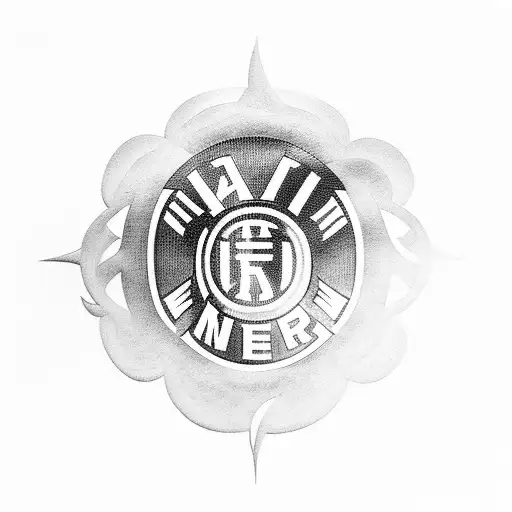Inter Milan logo with a futuristic twist tattoo design idea